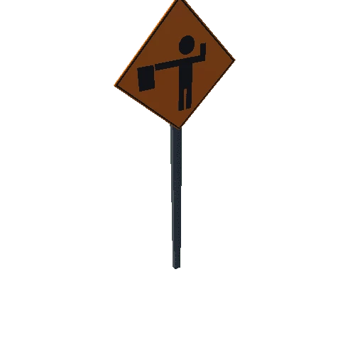 Flagging Ahead Sign